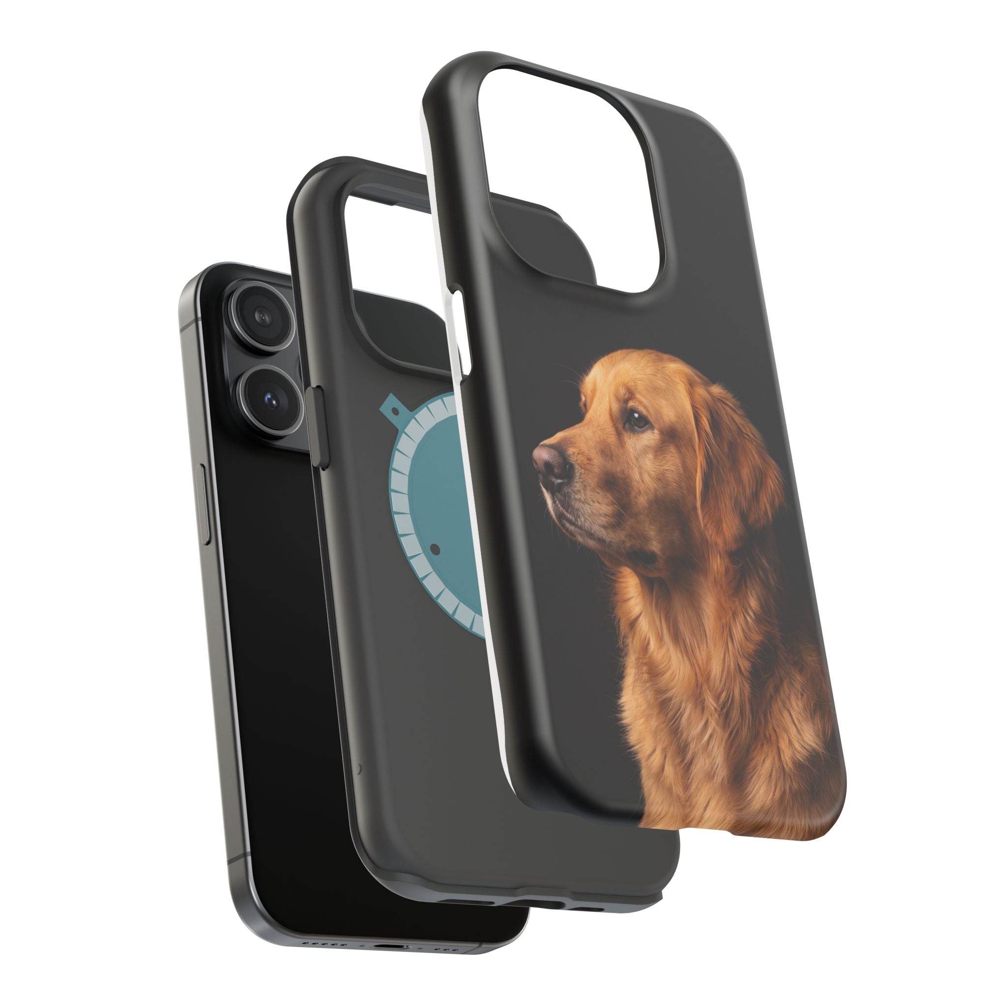 Golden Retriever Portrait Phone Case — Impact-Resistant Wireless Charging Cover