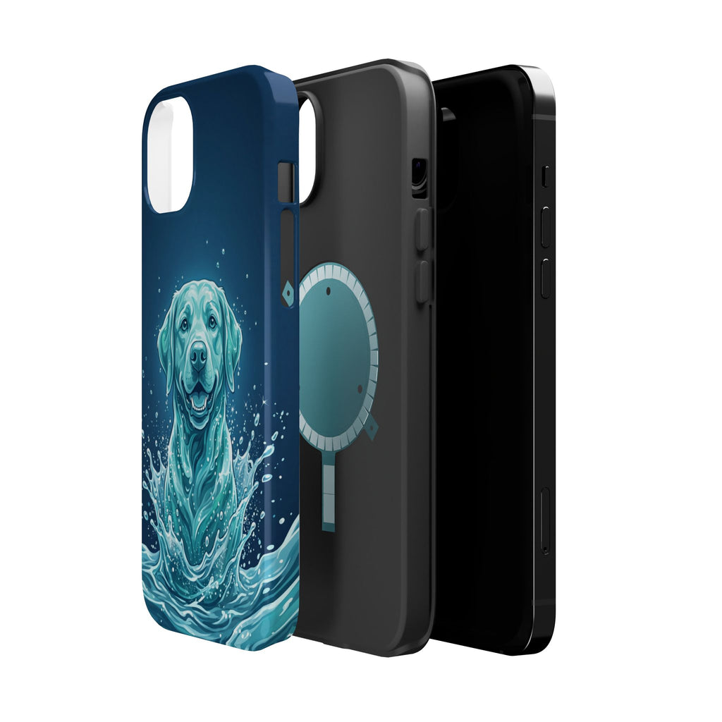 Water Splash Labrador Phone Case — Tough Magnetic Case with Wireless Charging