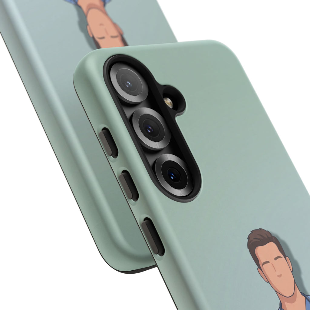 Male Nurse Phone Case | Confident Nurse in Blue Scrubs Illustration | iPhone & Samsung
