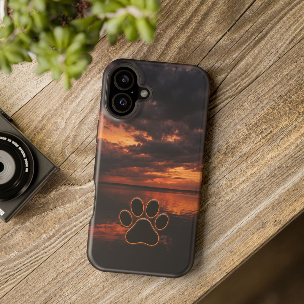 Paw Sunset Magnetic Impact-Resistant Phone Case for iPhone and Samsung Galaxy series
