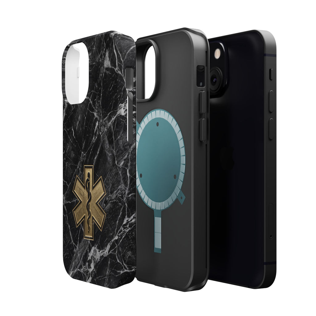 Paramedic/EMT Marble Phone Case — Magnetic Wireless Charging Cover