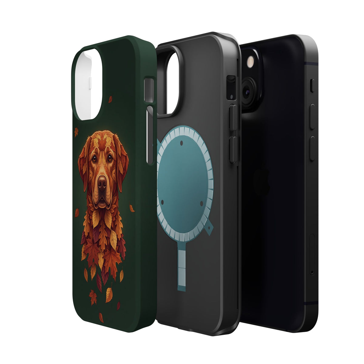 Autumn Leaves Labrador Phone Case — Tough Magnetic Case with Wireless Charging