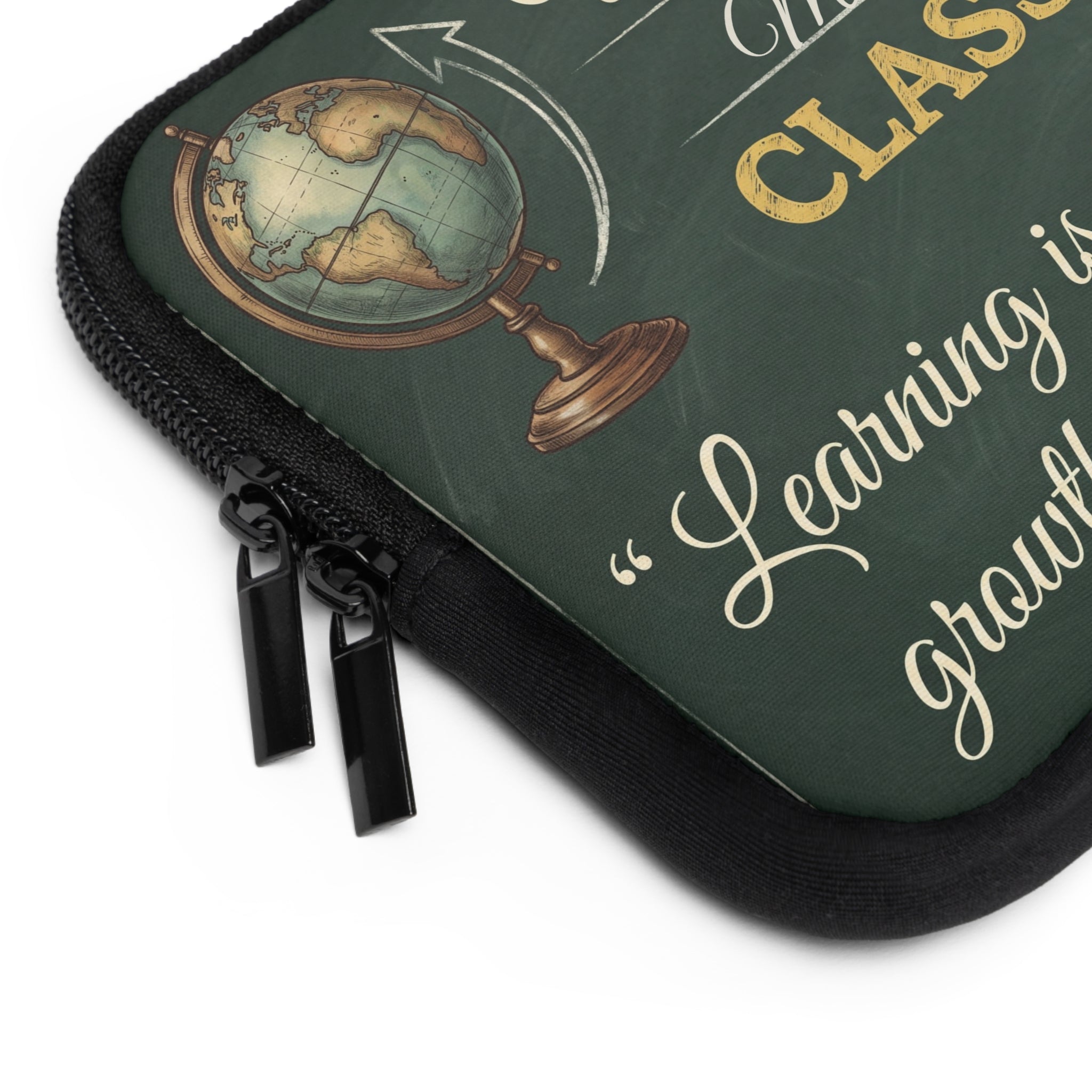 Personalized Teacher Classroom Sign Laptop Sleeve | Custom Name Chalkboard Design | Teacher Appreciation Gift