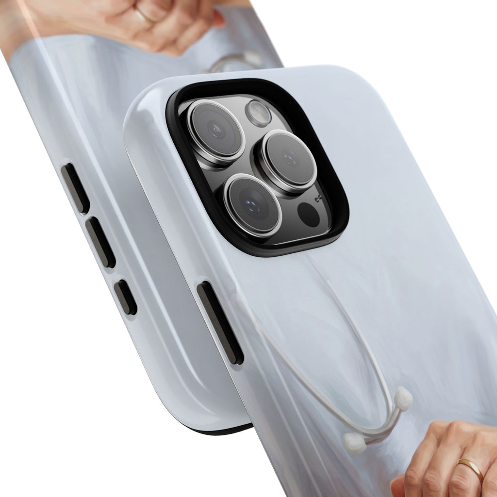 Nurse's Comforting Hands Phone Case | Caring Hands & Stethoscope Illustration | iPhone & Samsung