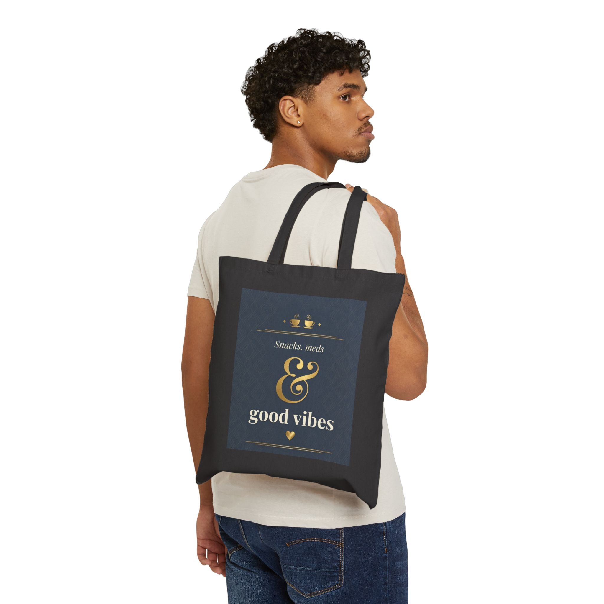 Nurse Tote Bag – Scrubs Meds & Good vibes – Cotton Canvas Tote Bag for Nurses