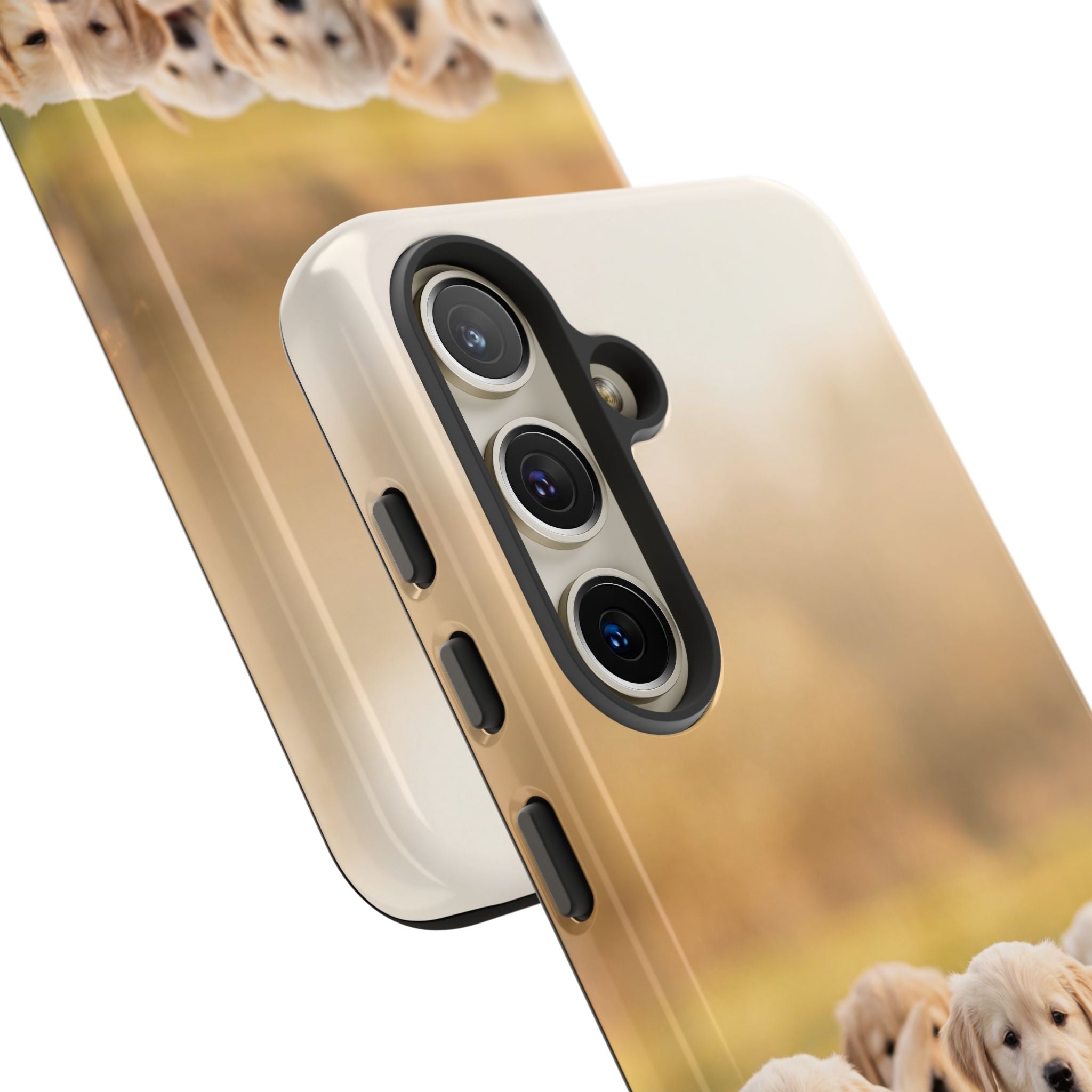 Golden Retriever Puppies Phone Case | Playful Puppy Pack Running in Grass | iPhone & Samsung