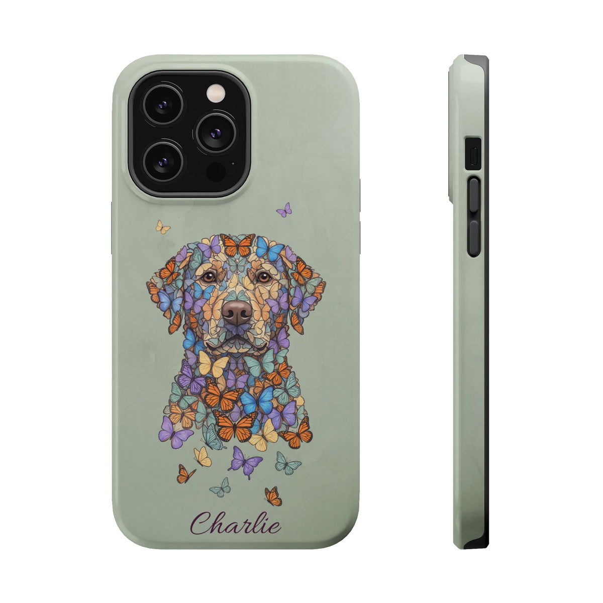 Personalized Butterfly Labrador Phone Case — Tough Magnetic Case with Wireless Charging