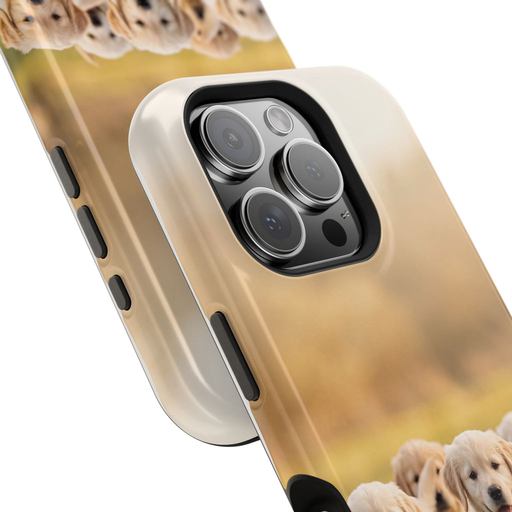 Golden Retriever Puppies Phone Case — Impact-Resistant Wireless Charging Cover