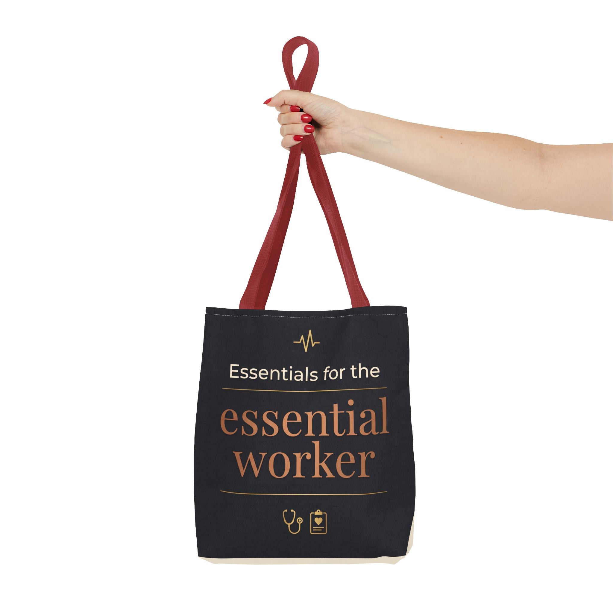 Essentials for the Essential Worker Tote | Healthcare Worker Gift Tote Bag | Nurse Doctor Appreciation Gift | Premium Polyester Carry-All