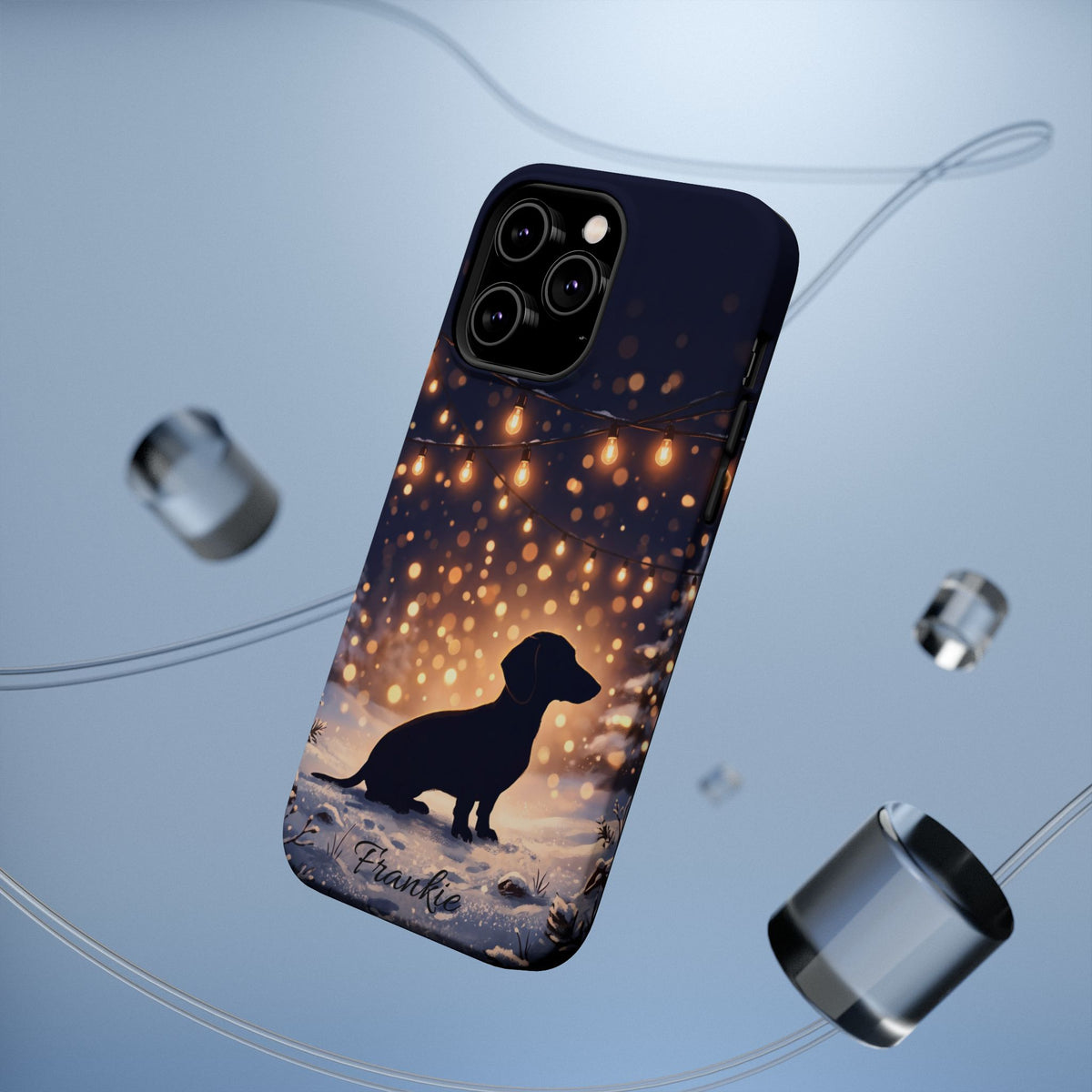 Personalized Dachshund Golden Sparks Phone Case — Wireless Charging Cover