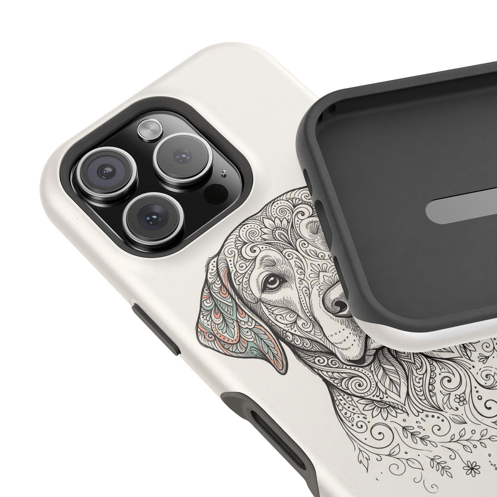 Mandala Labrador Phone Case — Tough Magnetic Case with Wireless Charging