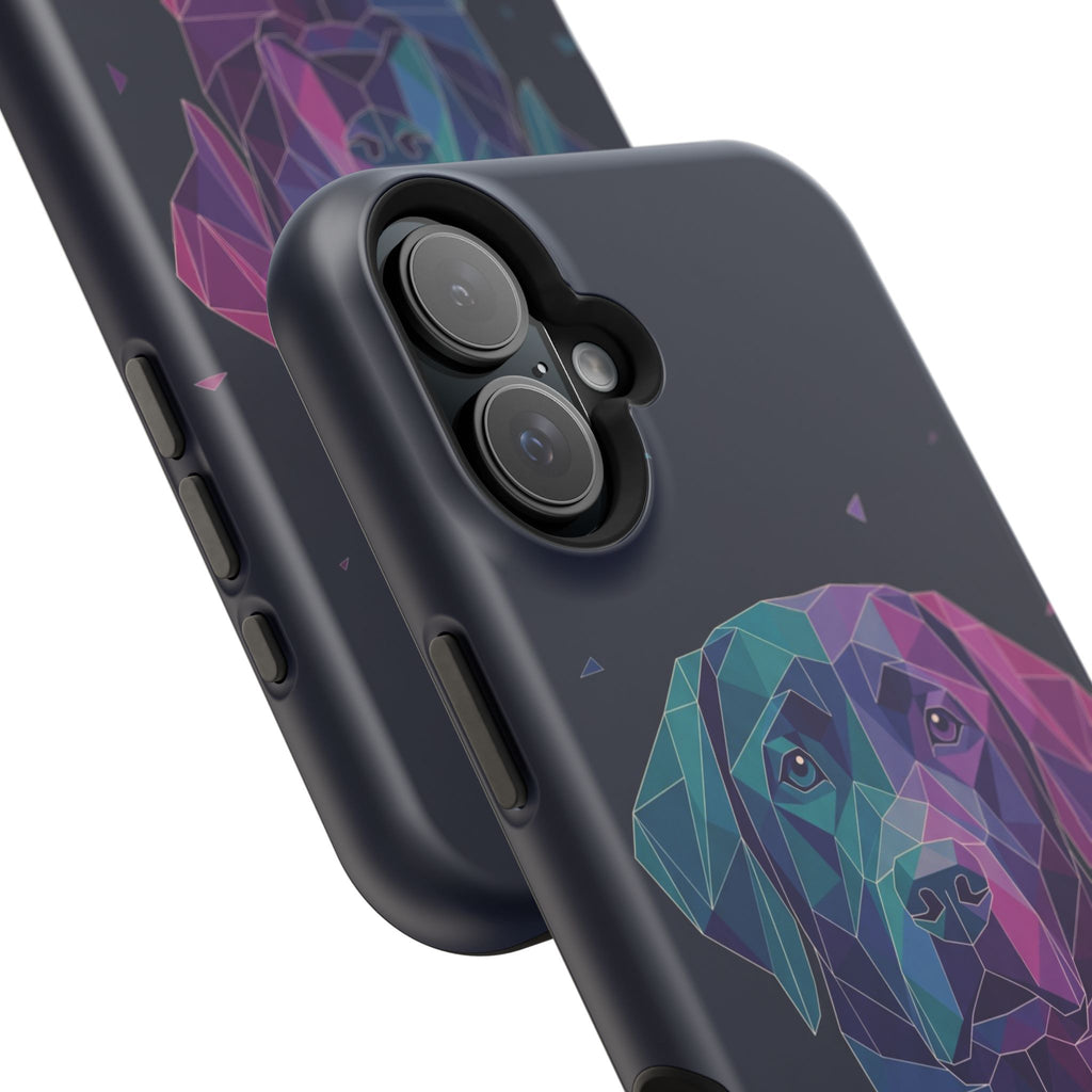 Geometric Labrador Phone Case — Tough Magnetic Case with Wireless Charging