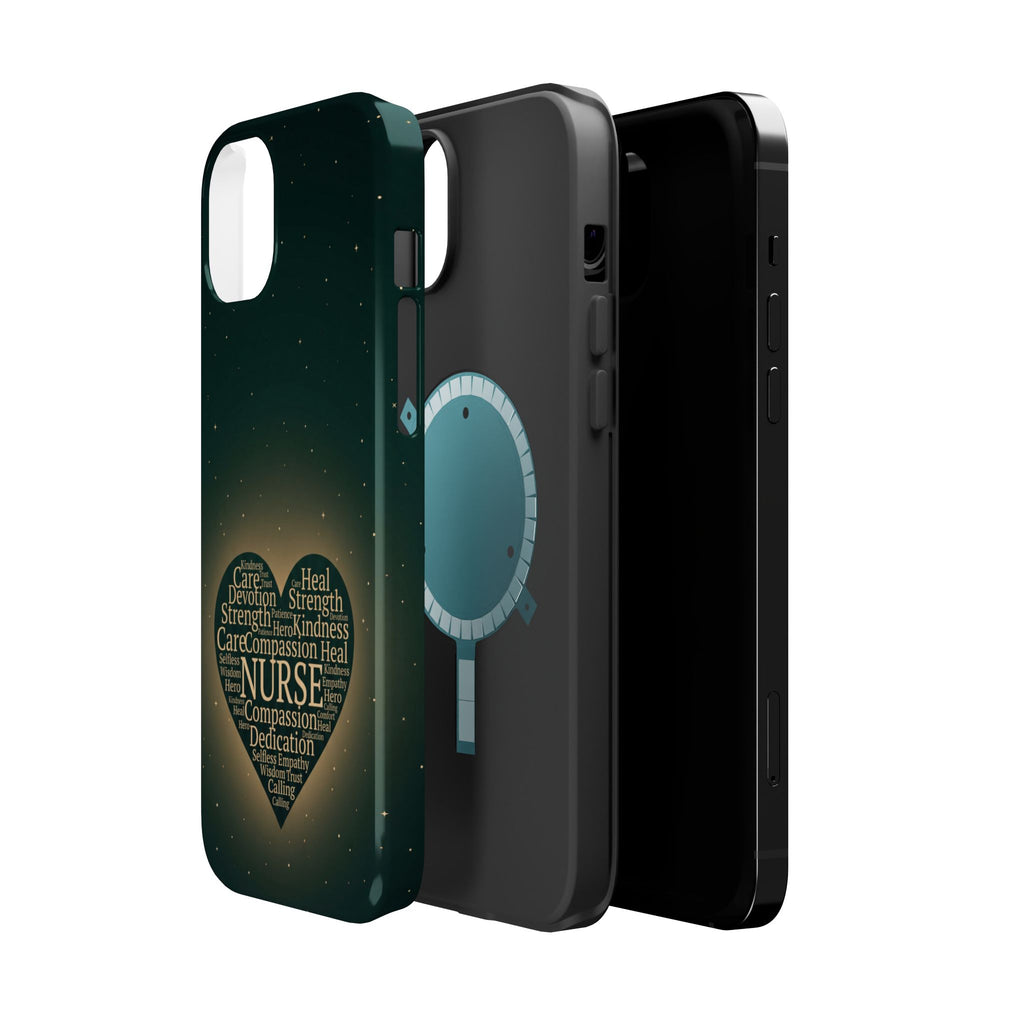Nurse Heart Word and Art Phone Case — Impact-Resistant Wireless Charging Cover