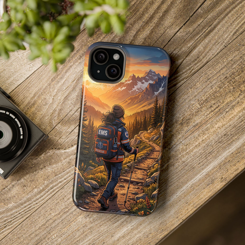 Paramedic/EMT Mountain Phone Case — Magnetic Wireless Charging Cover
