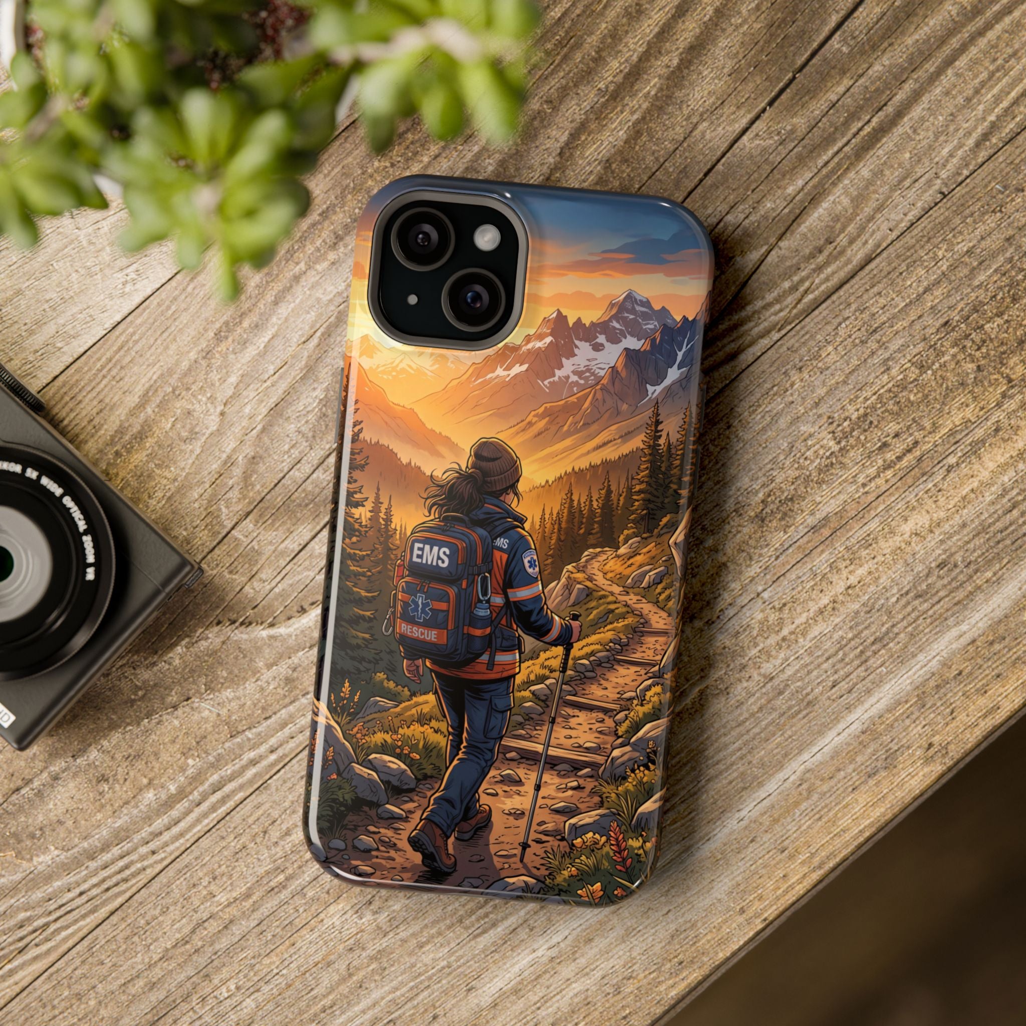 Paramedic/EMT Mountain Phone Case — Magnetic Wireless Charging Cover