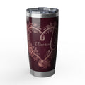 Personalized Stethoscope Heart Tumbler – Rose Gold Floral Burgundy Design 20 oz