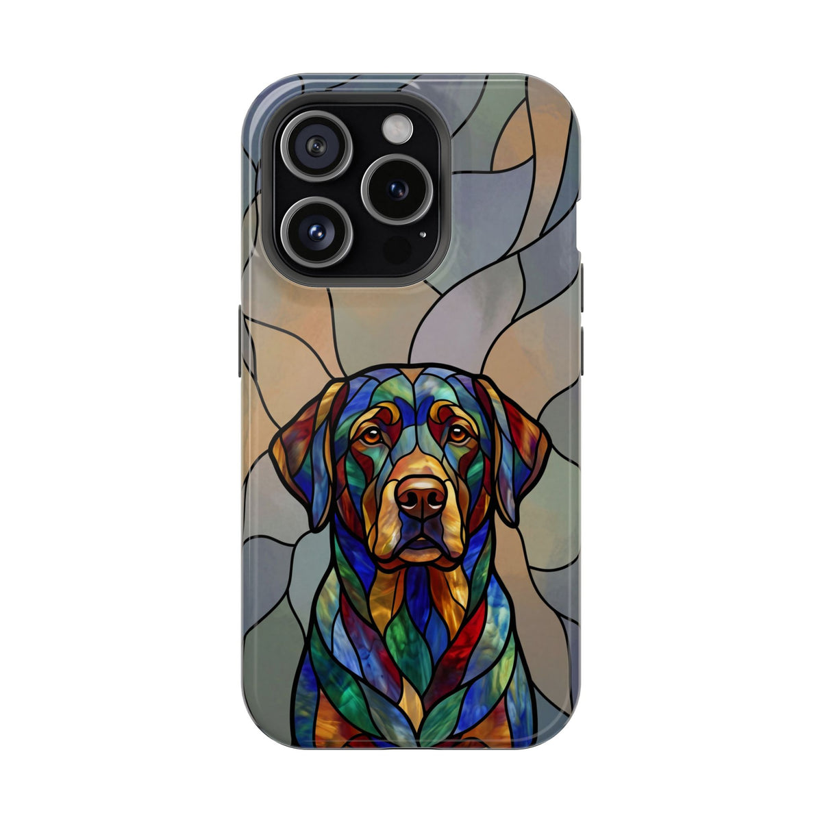 Stained Glass Labrador Phone Case — Tough Magnetic Case with Wireless Charging