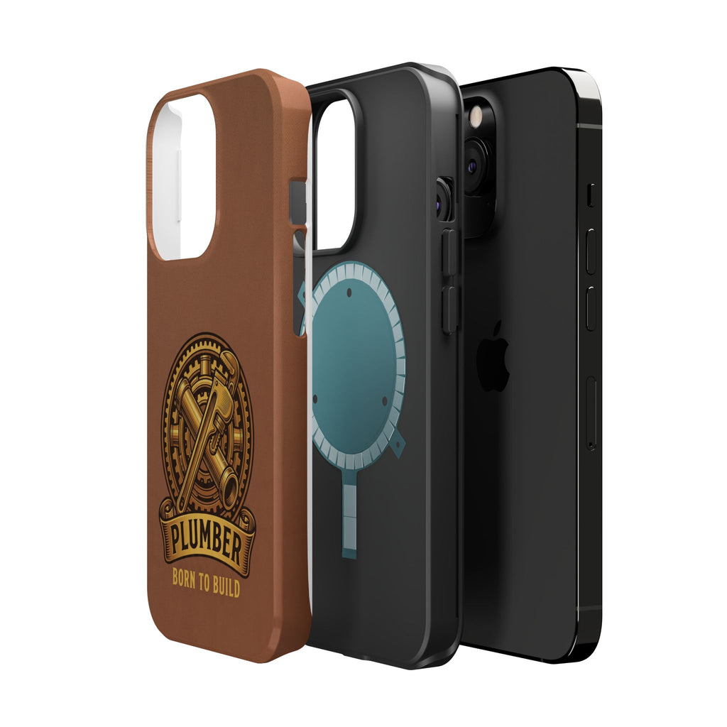 Plumber Born to Build Phone Case — Badge Wireless Charging Cover