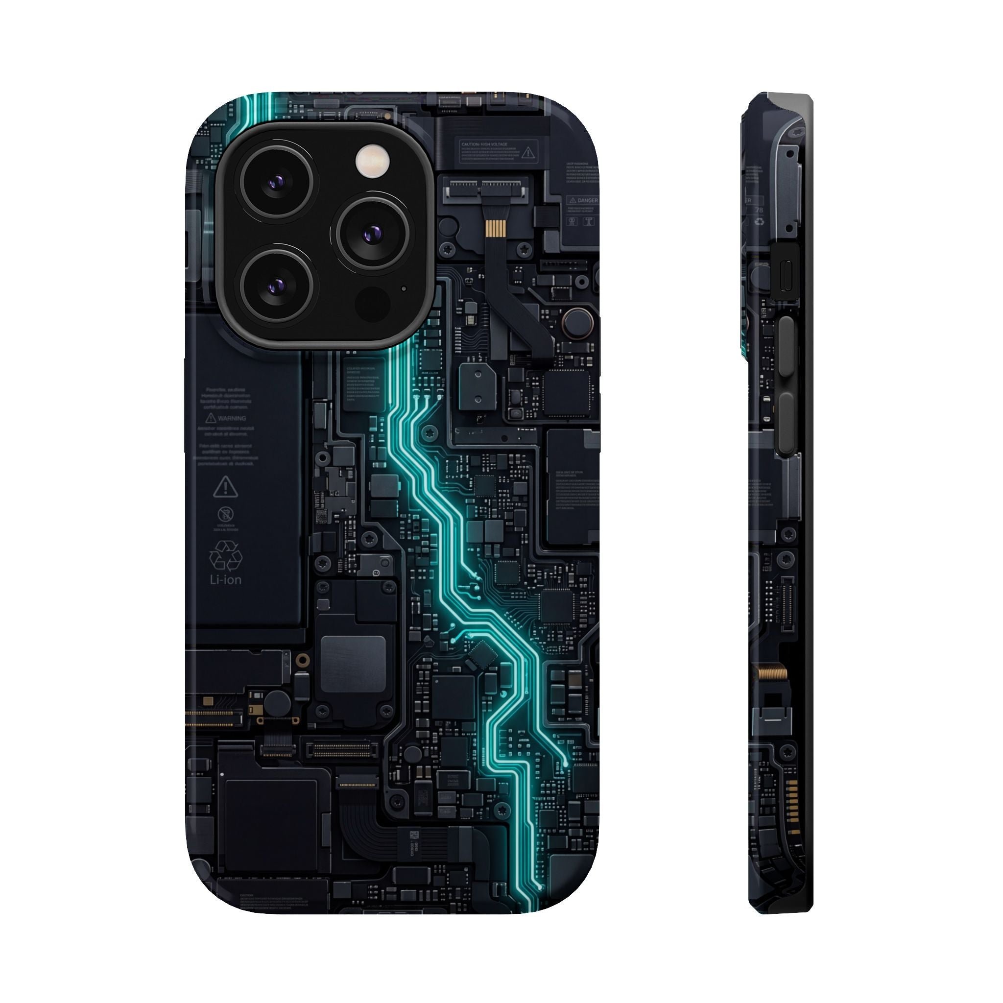 Cyan Bolt Electrician Phone Case — Electric Circuit Wireless Charging Cover