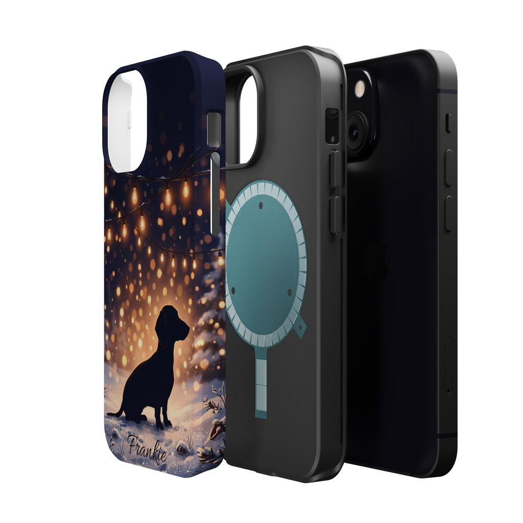 Personalized Dachshund Golden Sparks Phone Case — Wireless Charging Cover