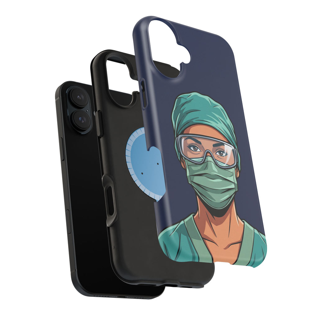 Bold Nurse Portrait Phone Case — Magnetic Wireless Charging Cover