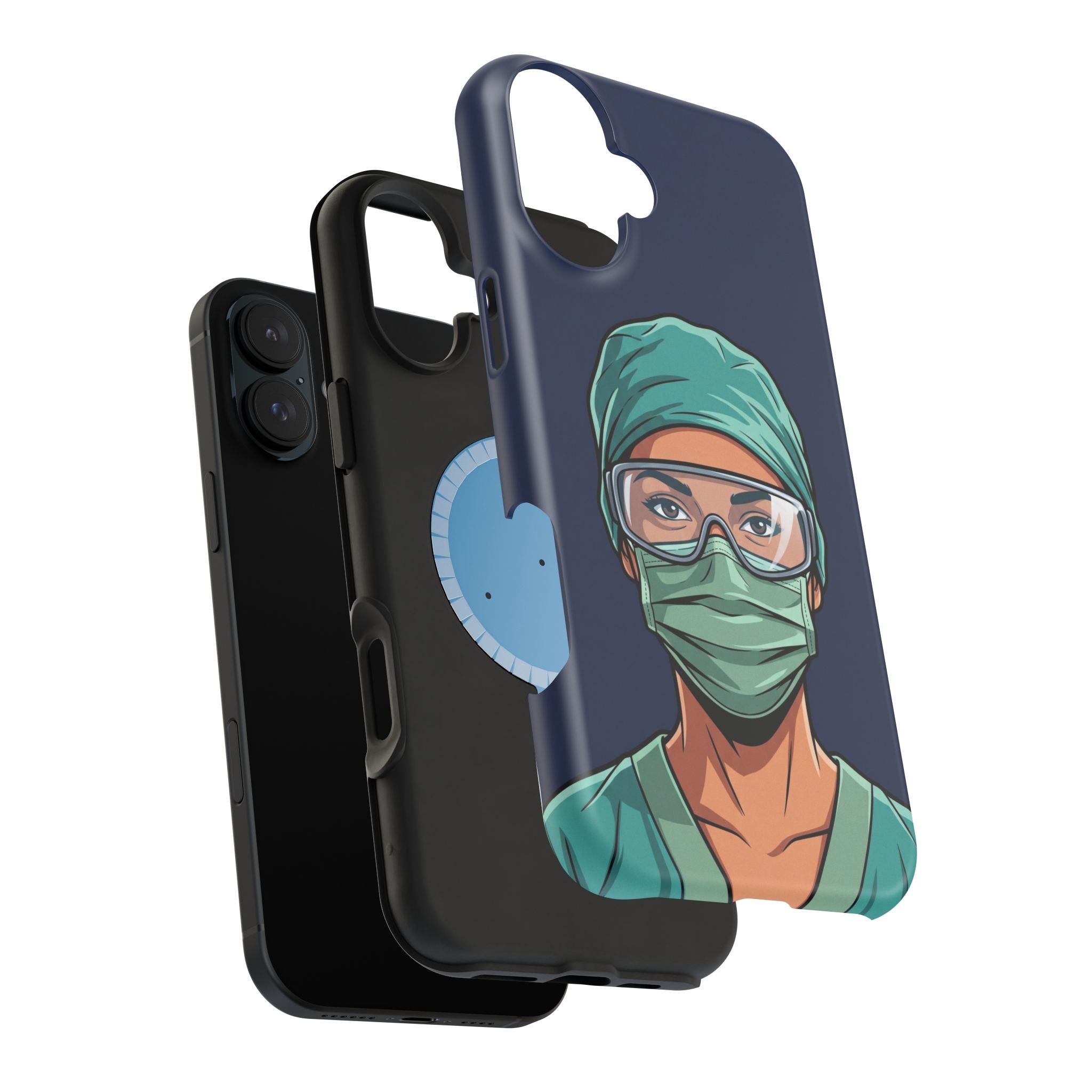 Bold Nurse Portrait Phone Case — Magnetic Wireless Charging Cover