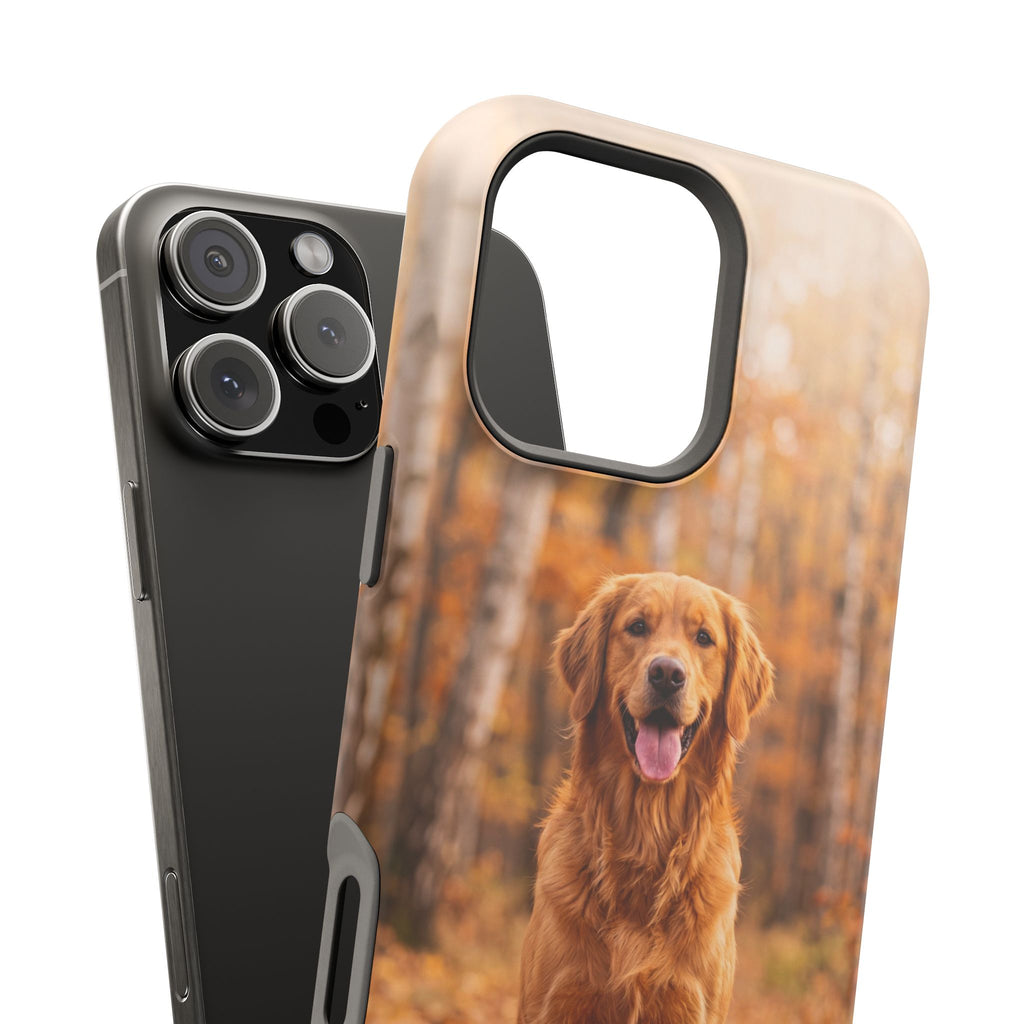 Autumn Golden Retriever Phone Case — Impact-Resistant Wireless Charging Cover