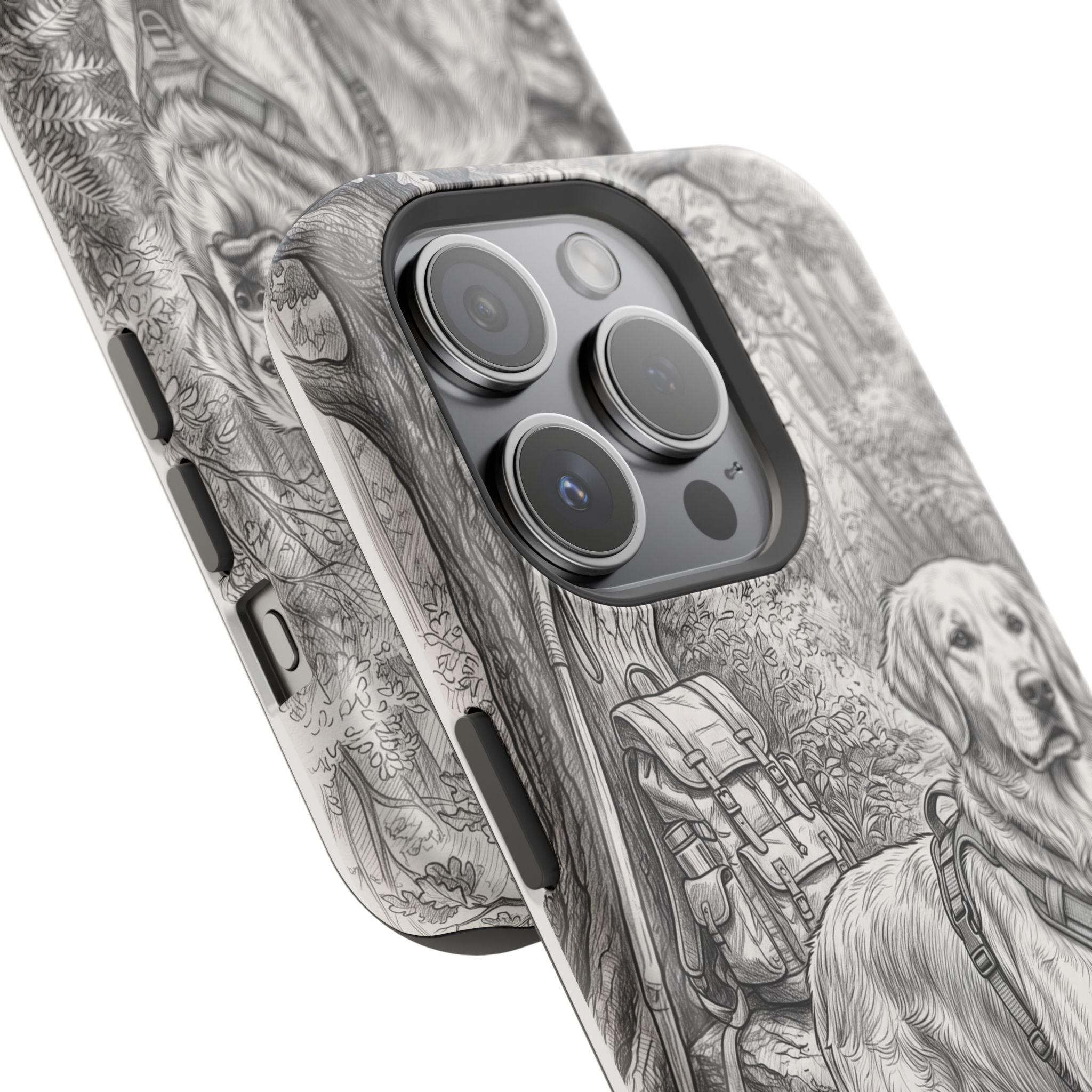 Personalized Golden Retriever Woodland Trail Phone Case — Wireless Charging Cover