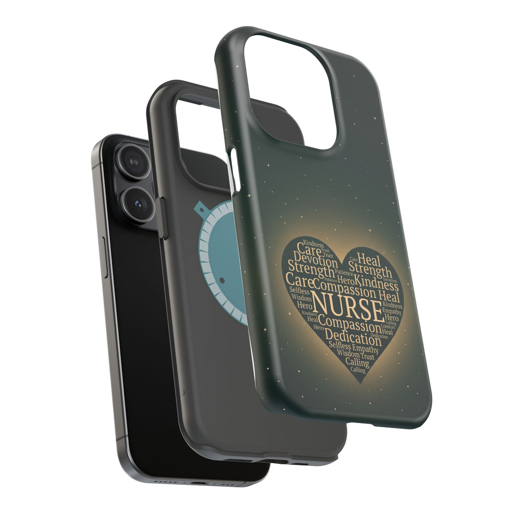 Nurse Heart Word and Art Phone Case — Impact-Resistant Wireless Charging Cover
