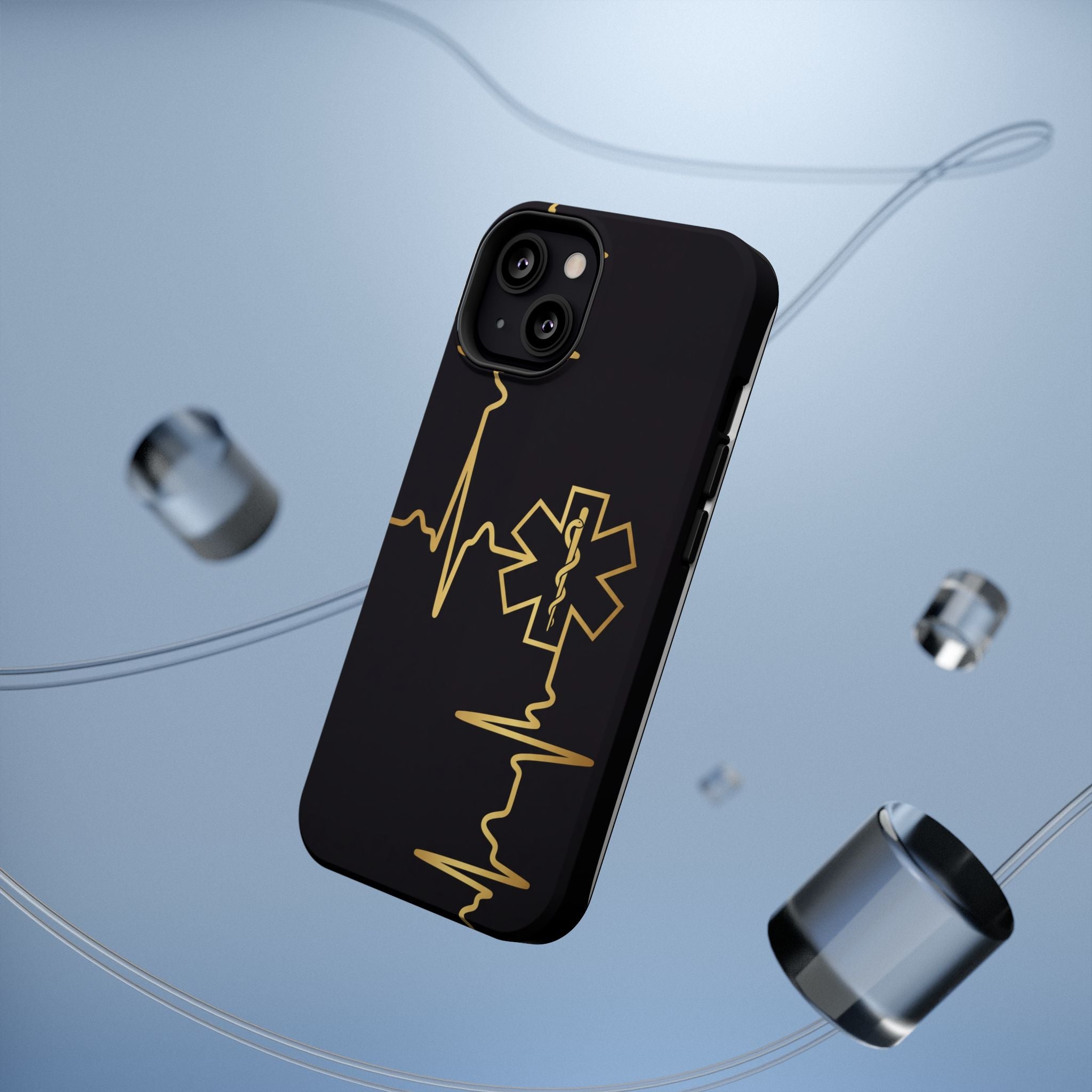 Paramedic/EMT Heartbeat Line Phone Case — Magnetic Wireless Charging Cover