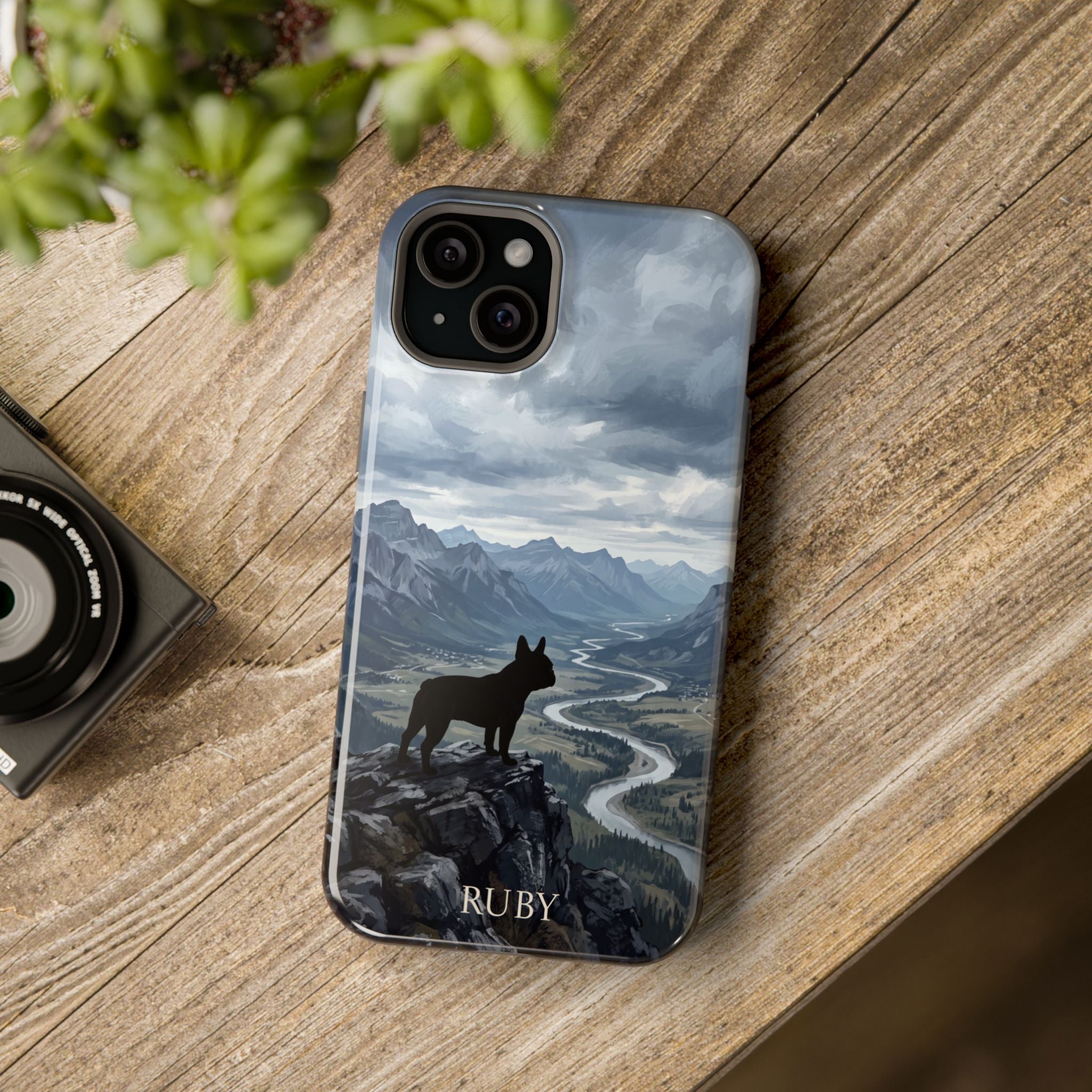 Personalized French Bulldog Mountain Valley Phone Case — Wireless Charging Cover