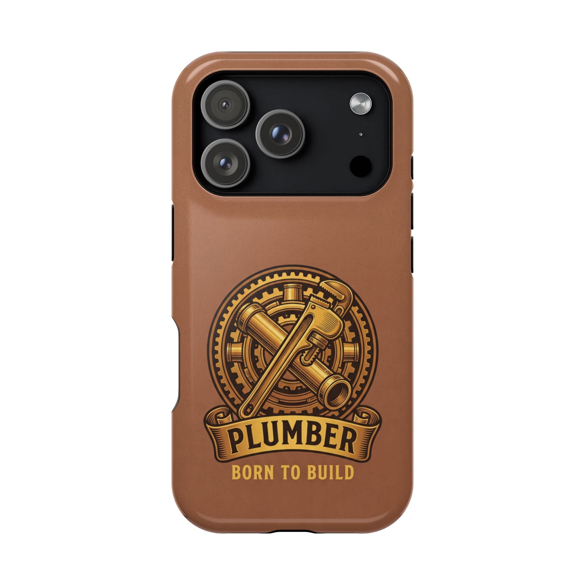 Plumber Born to Build Phone Case — Badge Wireless Charging Cover