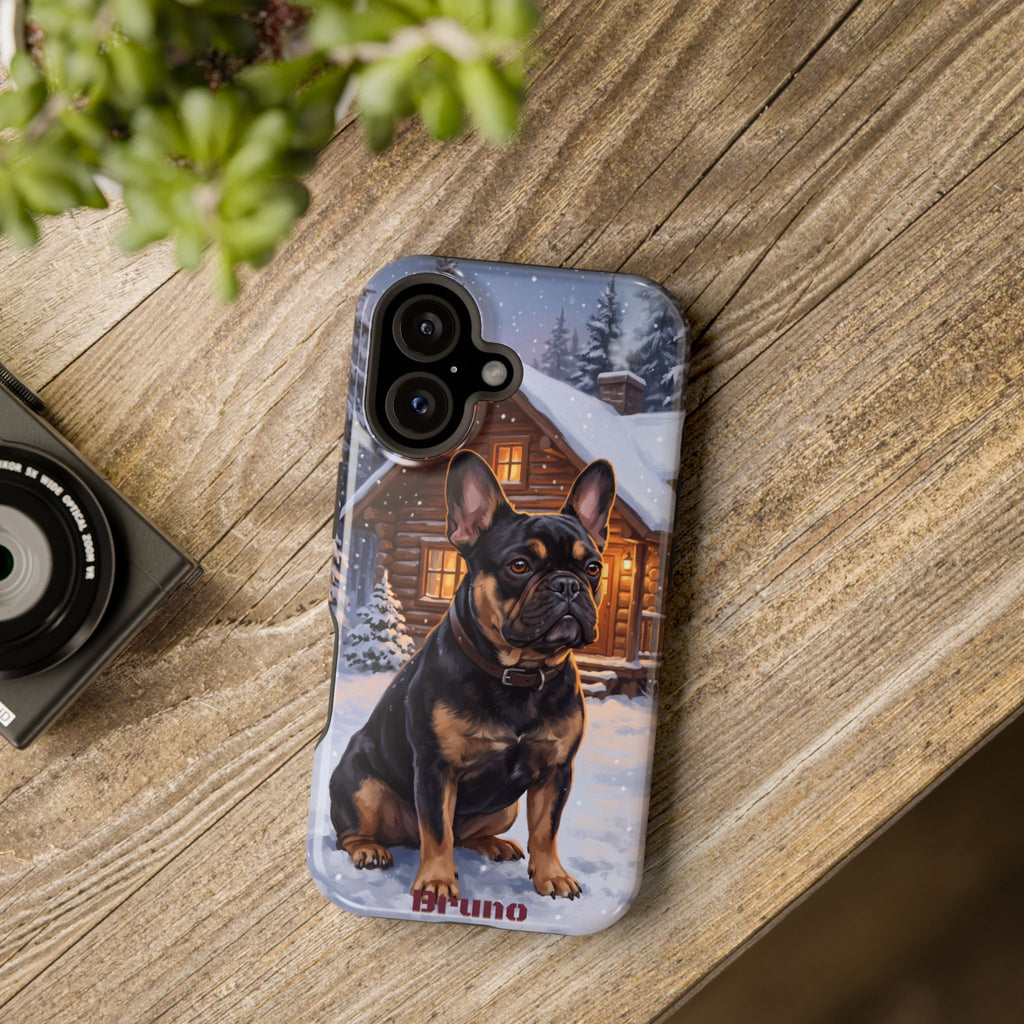 Personalized French Bulldog Cozy Cabin Phone Case — Wireless Charging Cover