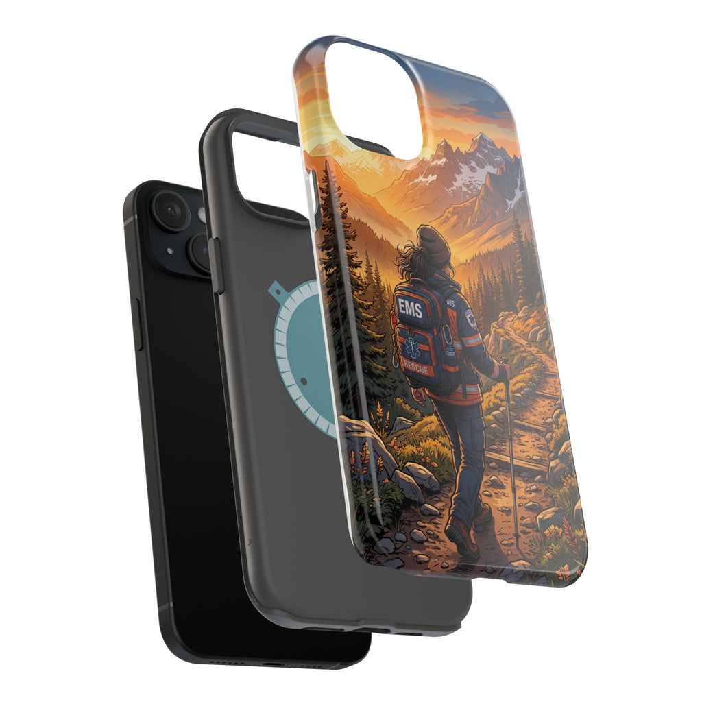 Paramedic/EMT Mountain Phone Case — Magnetic Wireless Charging Cover