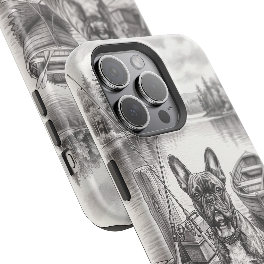 Personalized French Bulldog Lakeside Dock Phone Case — Wireless Charging Cover