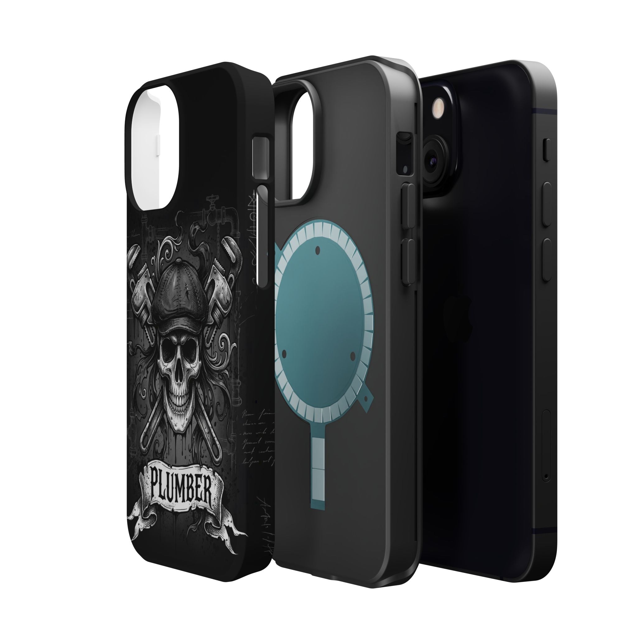 Skull & Wrenches Plumber Phone Case — Wireless Charging Cover