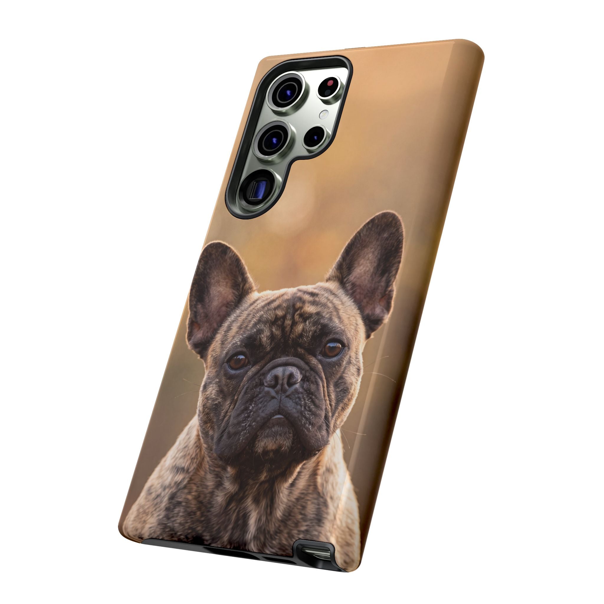 French Bulldog Portrait Phone Case | Realistic Brindle Frenchie Photo Case | iPhone & Samsung