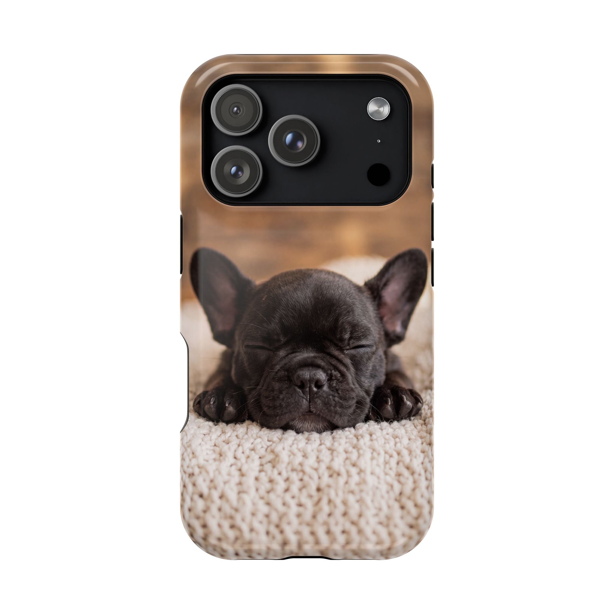 Sleepy French Bulldog Phone Case — Impact-Resistant Wireless Charging Cover
