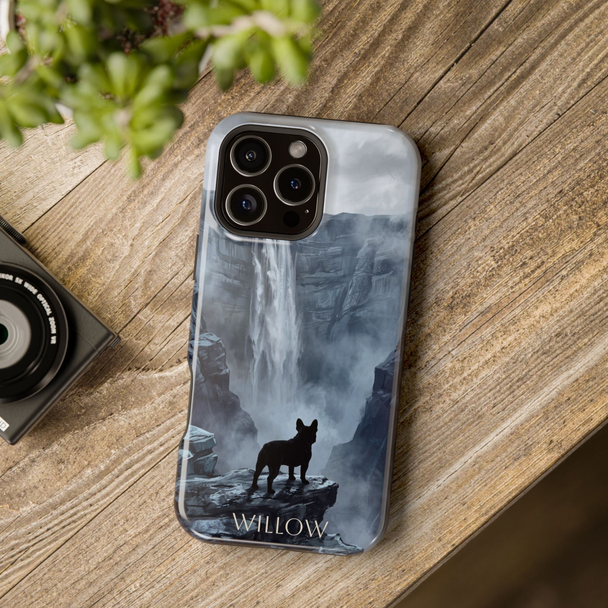Personalized French Bulldog Misty Waterfall Phone Case — Wireless Charging Cover
