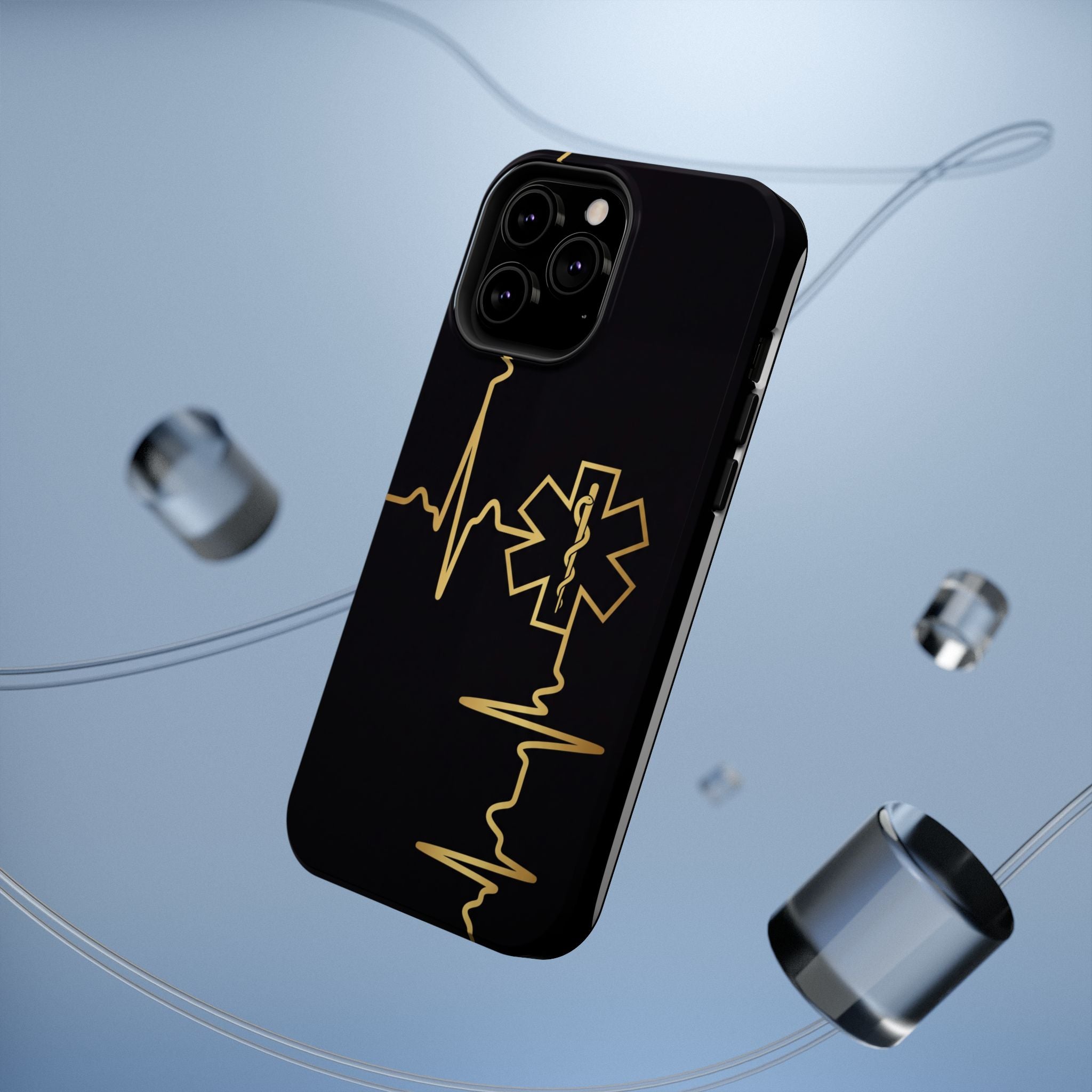 Paramedic/EMT Heartbeat Line Phone Case — Magnetic Wireless Charging Cover
