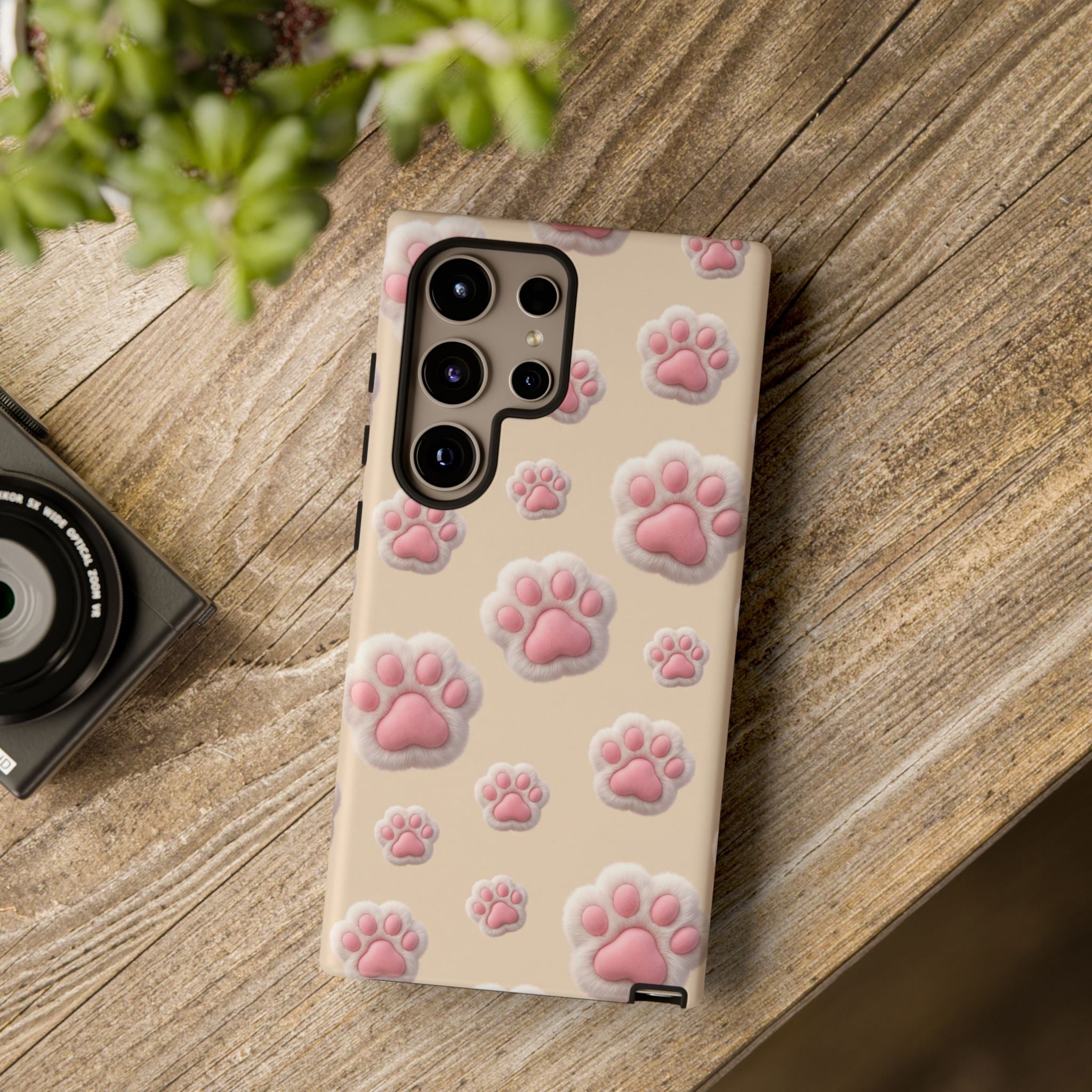 Golden Retriever Paw Print Phone Case | Cute Pink Paw Pattern for Dog Lovers | iPhone & Samsung