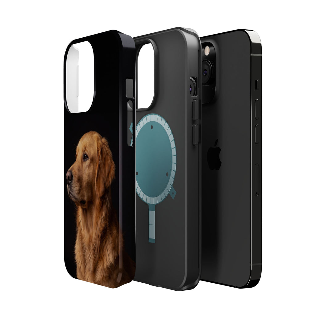 Golden Retriever Portrait Phone Case — Impact-Resistant Wireless Charging Cover