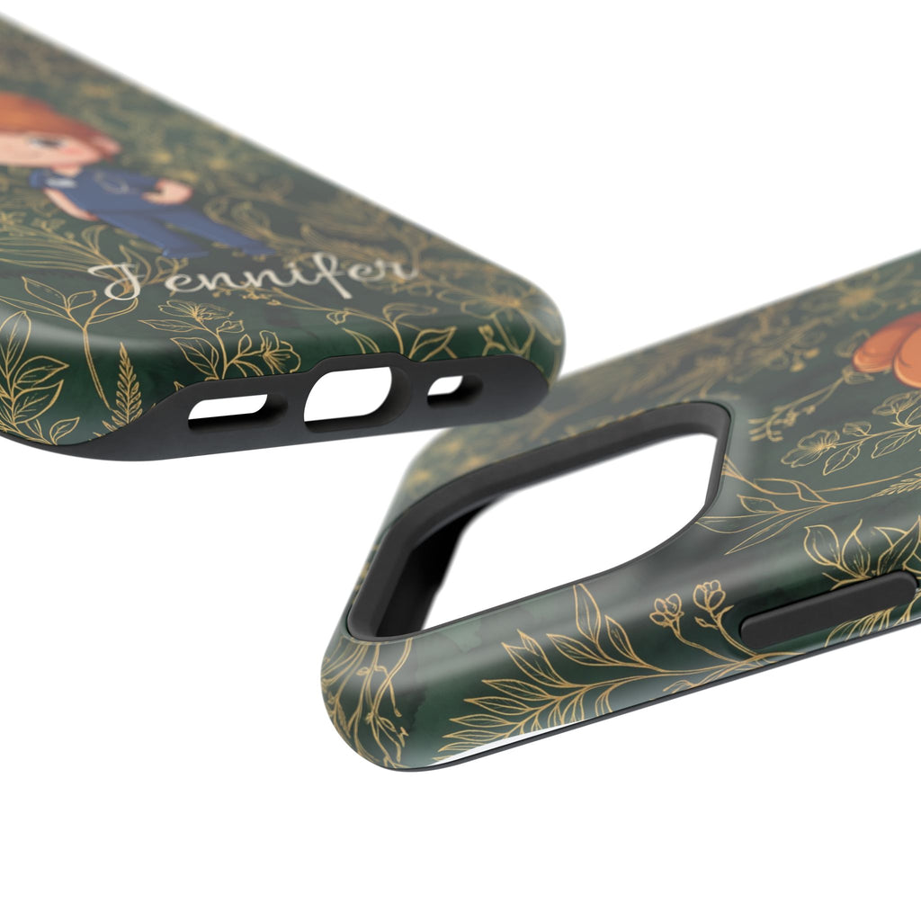 Personalized Nurse Botanical Phone Case — Impact-Resistant Wireless Charging Cover