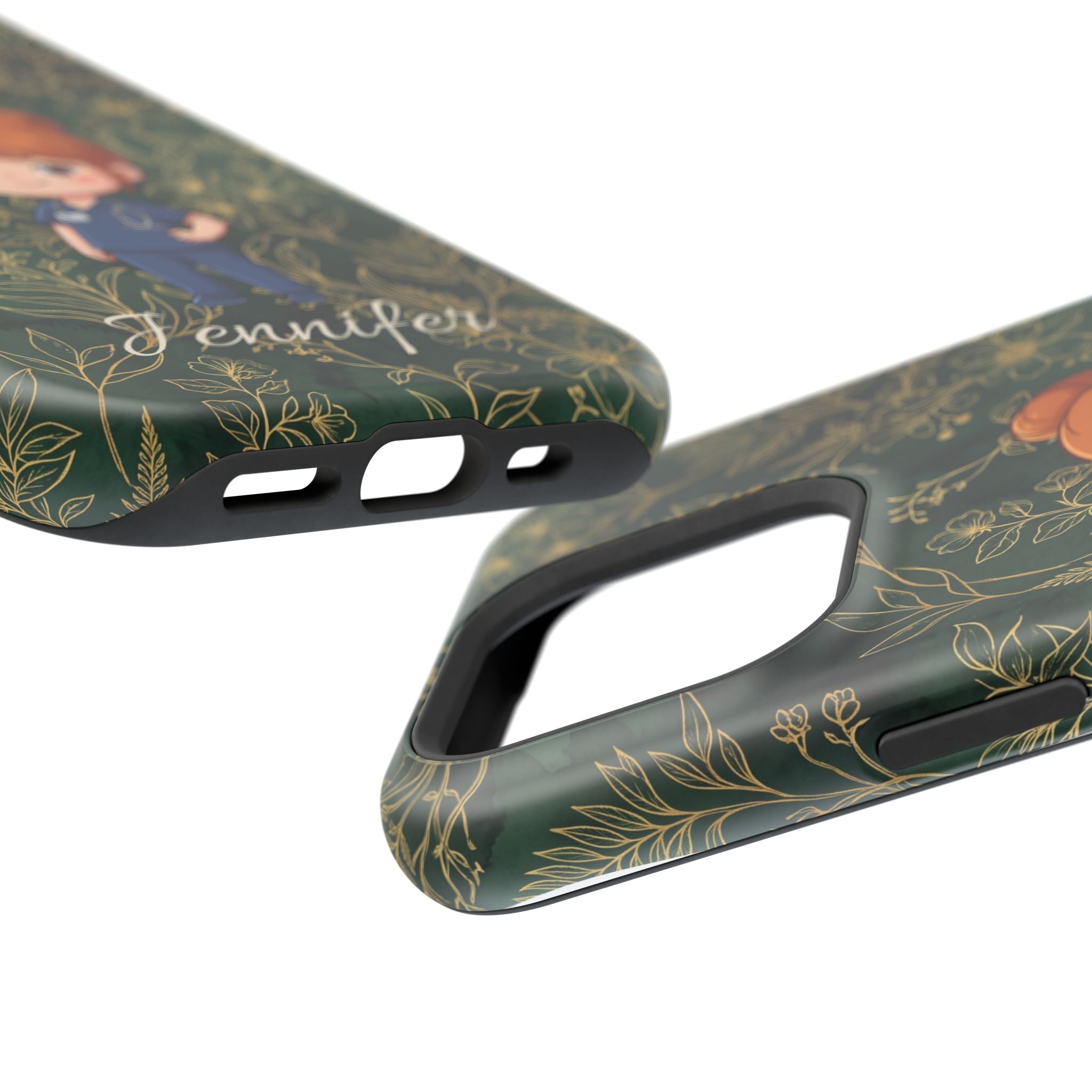 Personalized Nurse Botanical Phone Case — Impact-Resistant Wireless Charging Cover