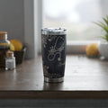 Personalized Stethoscope Tumbler – Custom Name Platinum Floral Design 20 oz