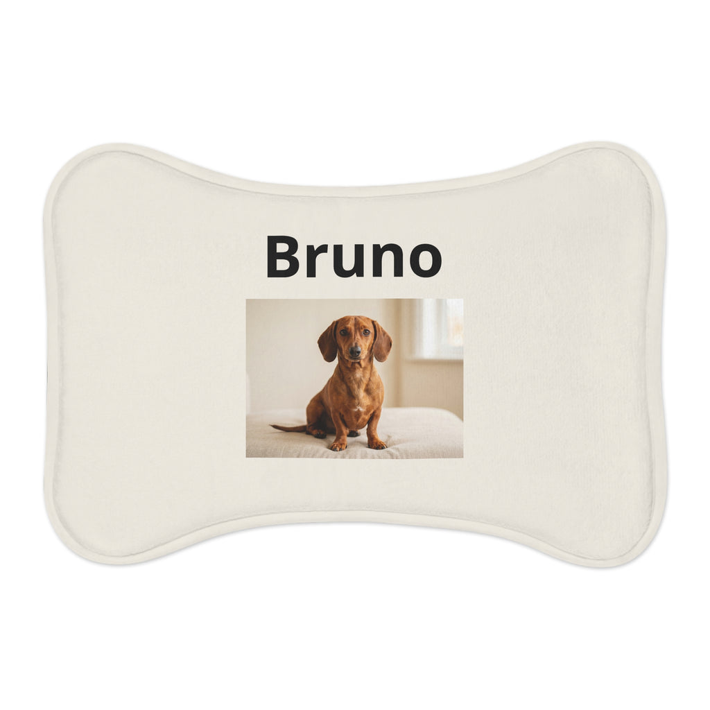 Personalized Dachshund Pet Feeding Mat — Custom Name & Photo Dog Placemat