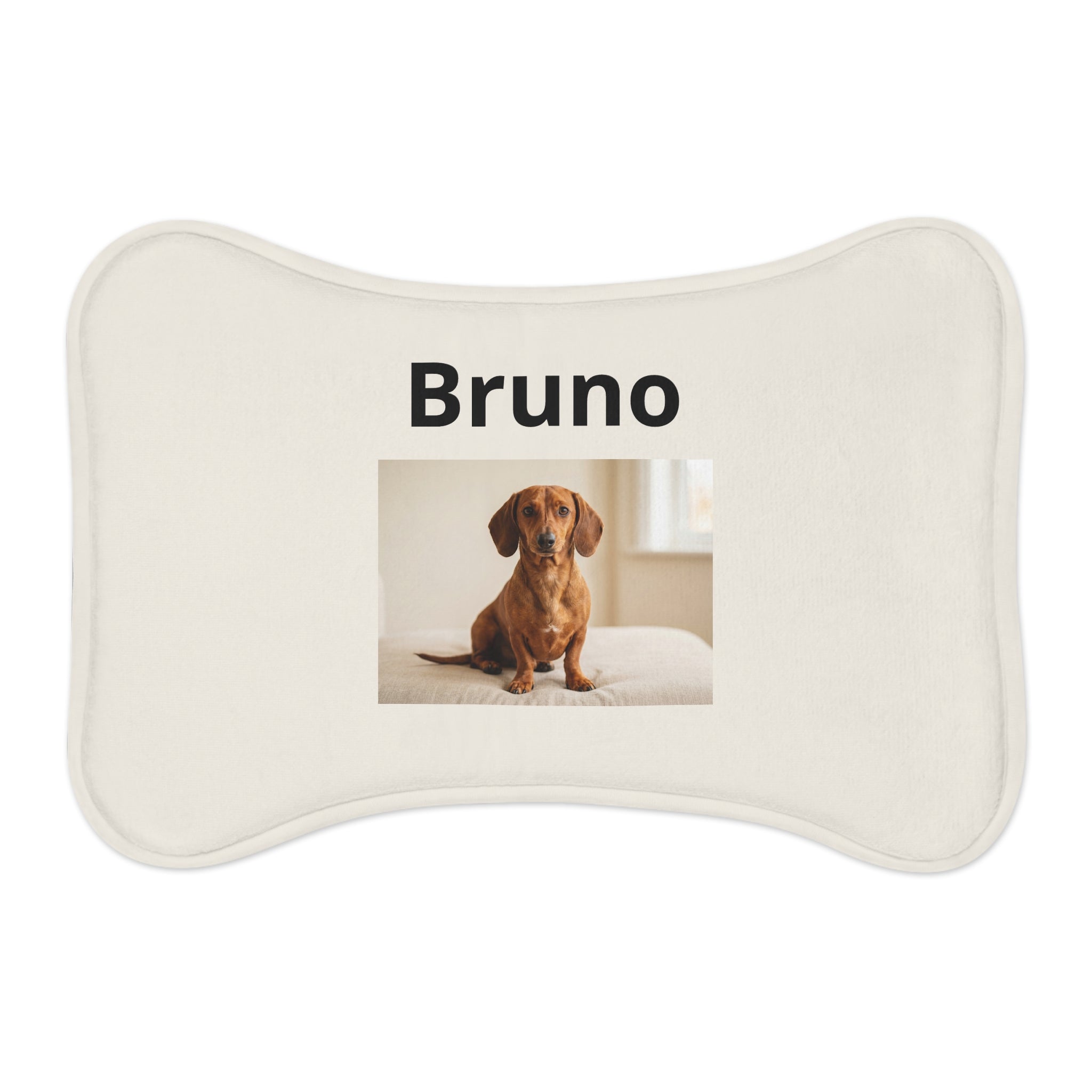 Personalized Dachshund Pet Feeding Mat — Custom Name & Photo Dog Placemat