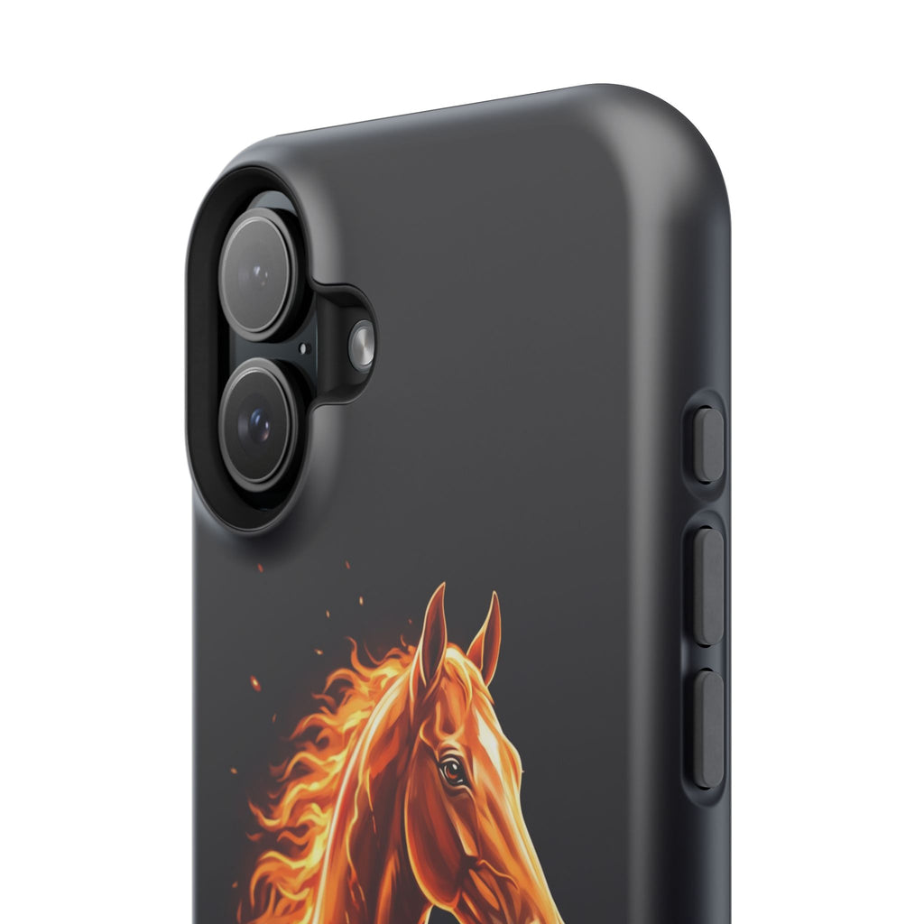 Personalized Fire & Ember Horse Phone Case — Tough Magnetic Case with Wireless Charging