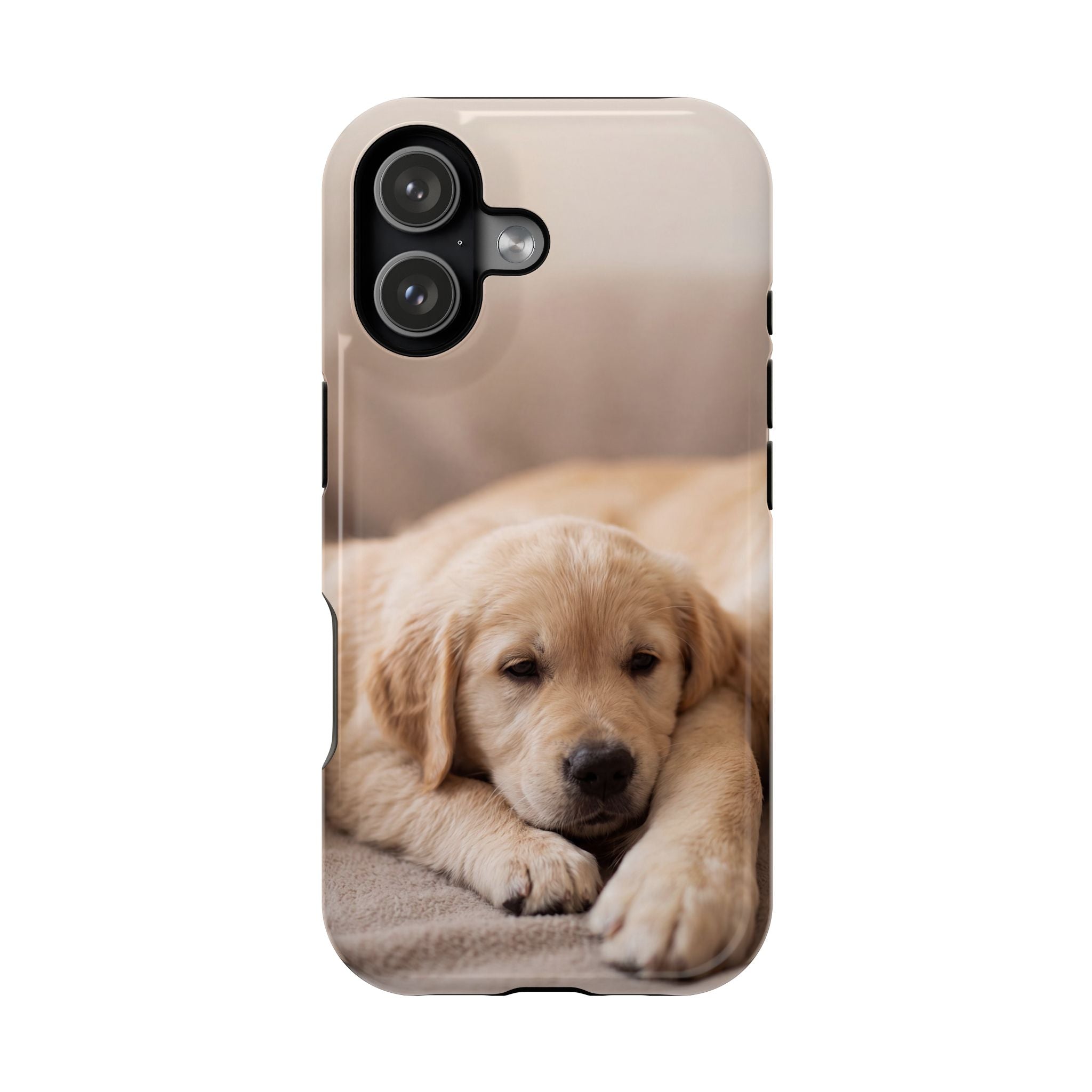 Golden Retriever Puppy Phone Case — Impact-Resistant Wireless Charging Cover