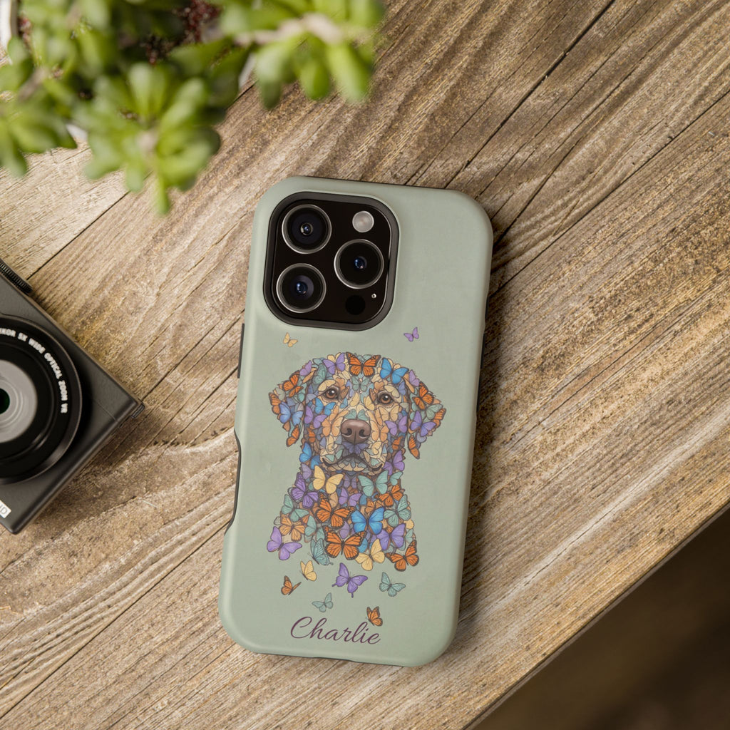 Personalized Butterfly Labrador Phone Case — Tough Magnetic Case with Wireless Charging